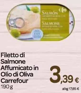 Carrefour Filetto di Salmone Affumicato in Olio di Oliva 190 g