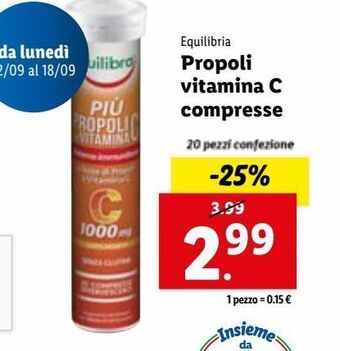 Lidl Propoli vitamina c compresse offerta