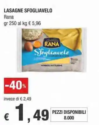 Crai Giovanni Rana Lasagne Sfogliavelo 250 gr offerta