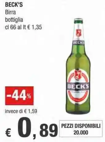 Crai Beck's Birra 66 cl offerta