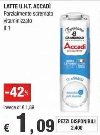 Crai Granarolo Latte U.H.T. Accadì 1 lt offerta