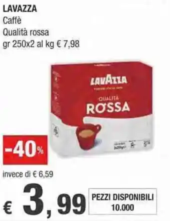 Crai Lavazza Caffè Qualità Rossa 250 gr x 2 offerta