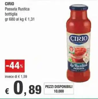 Crai Cirio Passata Rustica 680 gr offerta