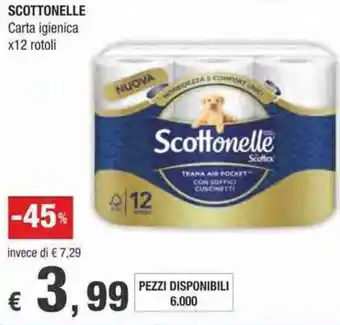 Crai Scottonelle Carta igienica x12 rotoli offerta