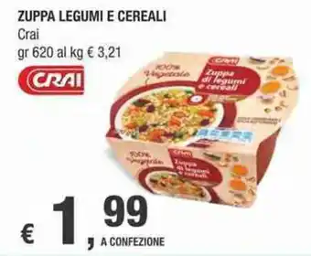 Crai Crai Zuppa Legumi e cereali 620 gr offerta