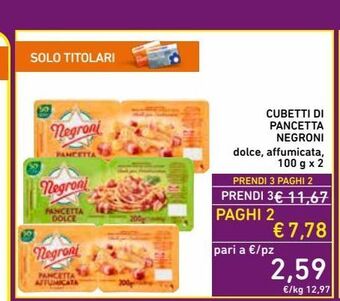 Spazio Conad Cubetti di pancetta negroni offerta