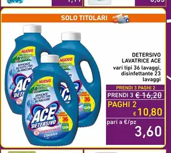 Spazio Conad Detersivo lavatrice ace offerta
