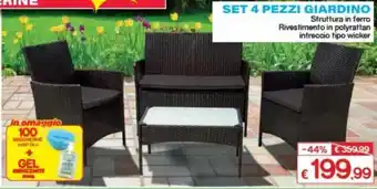 Satur Set 4 Pezzi Giardino offerta