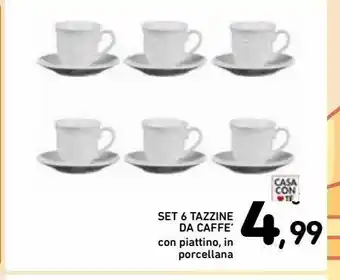 Spazio Conad Set 6 tazzine da caffè offerta