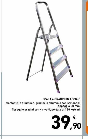 Spazio Conad Scala 4 gradini in acciaio offerta