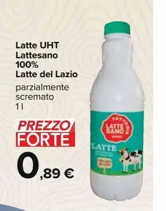 Carrefour Iper Latte uht lattesano 100% latte del lazio offerta