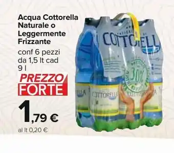 Carrefour Iper Acqua cottorella naturale o leggermente frizzante offerta