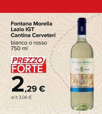 Carrefour Iper Fontana morella lazio igt cantina cerveteri offerta