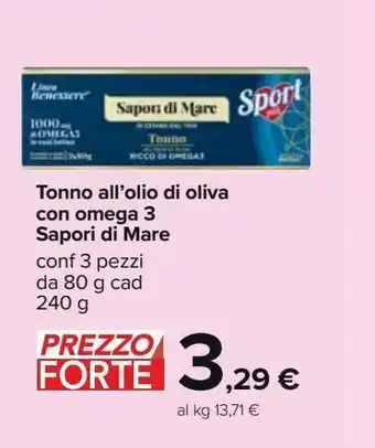 Carrefour Iper Tonno all'olio d'oliva con omega 3 sapori di mare offerta
