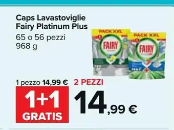 Carrefour Iper Caps lavastoviglie fairy platinum plus offerta