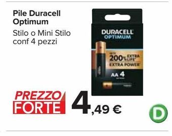 Carrefour Iper Pile duracell optimum offerta