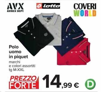 Carrefour Iper Polo uomo in piquet offerta