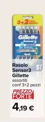 Carrefour Iper Rasoio sensor3 gillette offerta