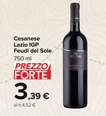 Cesanese lazio igp feudi del sole 750ml