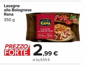 Carrefour Market Lasagne alla bolognese rana 350g offerta