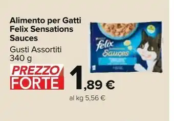 Carrefour Market Alimento per gatti felix sensations sauces gusti assortiti 340g offerta