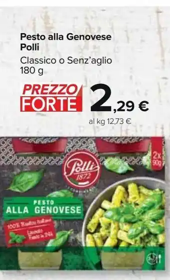 Pesto alla genovese polli classico o senza aglio 180g