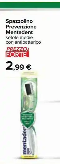 Carrefour Market Spazzolino prevenzione mentadent setole medie con antibatterico offerta
