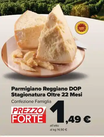 Parmigiano reggiano dop stagionatura oltre 22 mesi l'etto