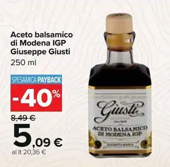 Carrefour Iper Aceto balsamico di modena igp giuseppe giusti offerta