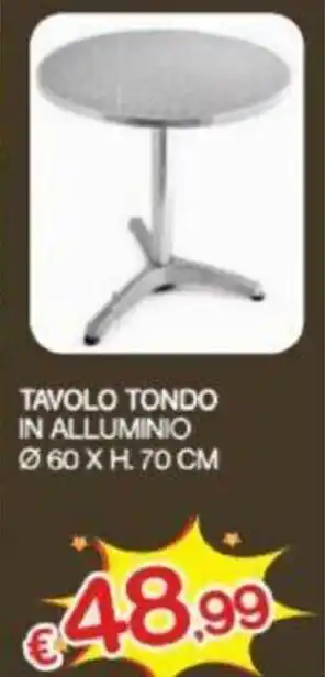 Satur Tavolo Tondo in Alluminio Ø 60 x H. 70cm offerta