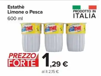 Carrefour Market Estathé limone o pesca 600ml offerta