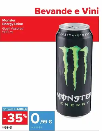 Energy drink monster gusti assortiti 500 ml