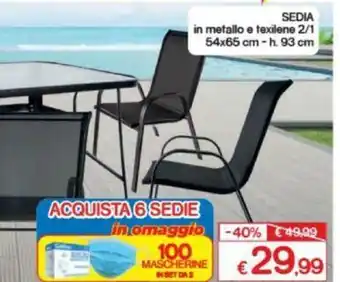 Satur Sedia in metallo e texilene 2/1 54x65cm - h. 93cm offerta