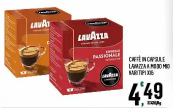 Despar Lavazza Caffè in capsule a modo mio vari tipi x16 offerta