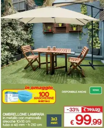 Satur Ombrellone Lampara Ø 48cm - h 210cm offerta