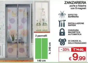 Satur Zanzariera 2 pannelli 140cm h. 240cm offerta