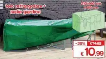 Telo Rettangolare + Sedia Giardino 210x160cm h 80cm