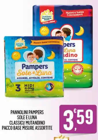 Despar Pampers Sole e Luna Pannolini classici/mutandino pacco base misure assotite offerta