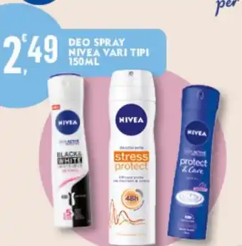 Despar Nivea Deo Spray vari tipi 150 ml offerta
