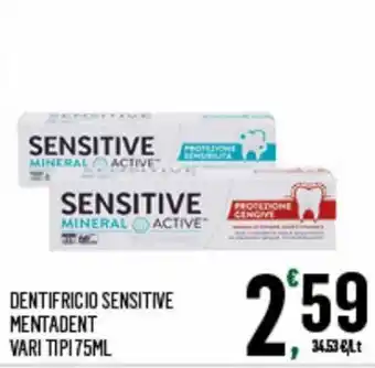 Despar Mentadent Dentifricio Sensitive vari tipi 75 ml offerta