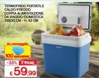 Satur Termofrigo Portatile Caldo/Freddo Doppia Alimentazione da Viaggio/Domestica 39x30cm - H. 43cm offerta