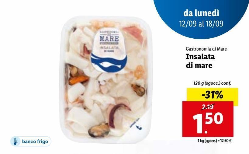 Insalata di mare offerta di Lidl