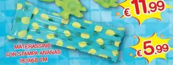 Materassino con Stampa Ananas 183x68cm