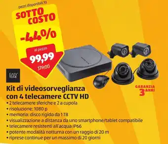 Easy Home Kit di videosorveglianza con 4 telecamere CCTV HD