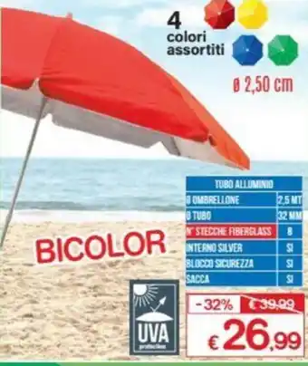 Satur Scegli IL Tuo Modello di Ombrellone Ø 2,50cm offerta