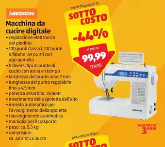 Baldinini Medion Macchina da cucire digitale offerta