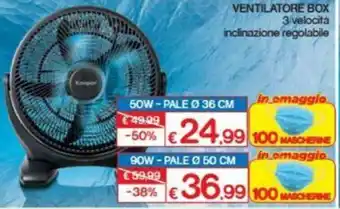Satur Ventilatore Box 50w Ø 36cm offerta