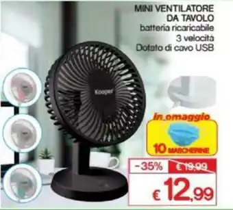 Satur Kooper Mini Ventilatore da Tavolo offerta