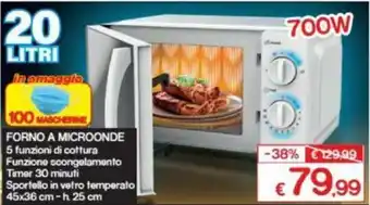 Satur Forno A Microonde 20lt 700w 45x36cm - h. 25cm offerta