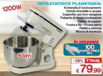 Satur Kooper Impastatrice Planetaria 1200w 5lt offerta
